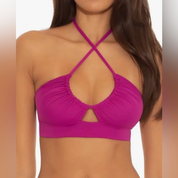 Nwt Becca Womens Berry Color Convertible Bikini Top Size Small Bottom Medium - Picture 2 of 3